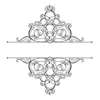 Divisor o marco en estilo retro caligráfico aislado sobre fondo blanco.