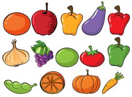 Healthy fruits and vegetables vector
