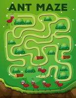 Ant maze game template vector