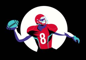 Heroic Pose American Football Character Vector Flat Illustration
