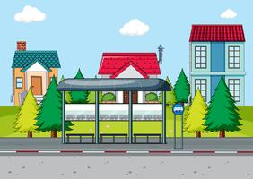 A simple bus stop scene vector