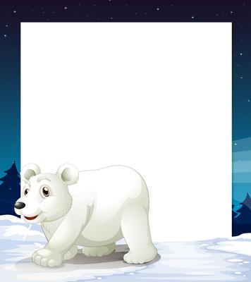 An empty template with a polar bear