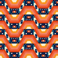 Retro different seamless patterns tiling.  vector