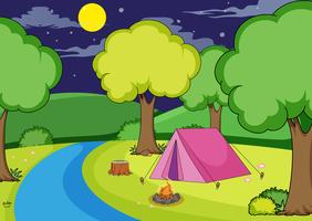 Camping in the forest vector