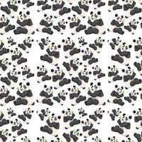 Seamless cute panda wallpaper vector