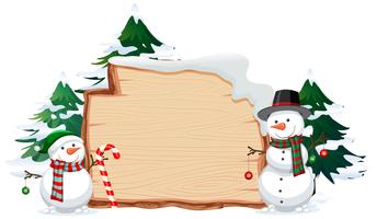 Wooden banner with christmas these vector