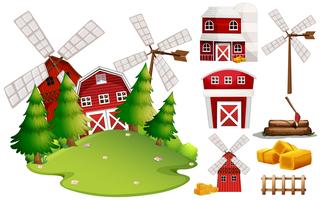 A Barn House and Farm Element vector
