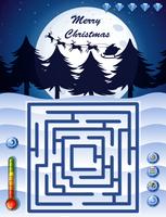 Maze game template with christmas theme vector