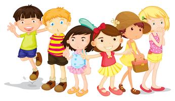 Group of boys and girls  vector