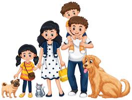 A family on white background vector