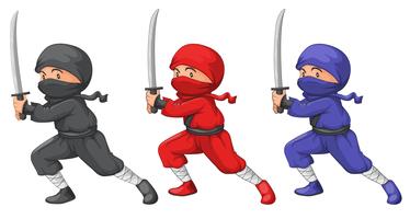 Tres ninjas vector