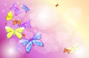 Un papelería con coloridas mariposas. vector