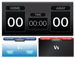 A set of scoreboard template vector