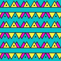 Seamless vintage abstract pattern with triangles in the style of 80 s.  vector