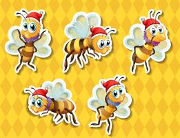 Bee flying vector