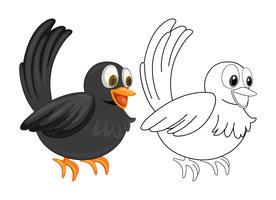 Animal outline for crow vector