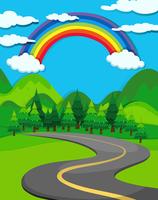 Nature scene with road to the countryside vector