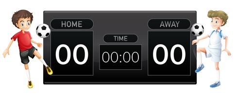 A soccer scoreboard template vector