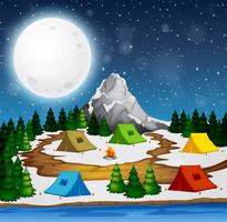 A campsite at night vector