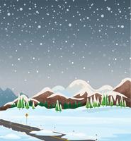 A winter outdoor landscape vector