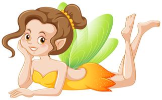 Cute fairy in yellow costume vector