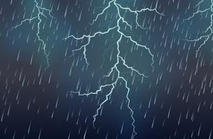 Lightning Strike and Rain Thunderstorm vector