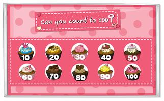 Mathematics Counting Cakes 1 to 100 vector