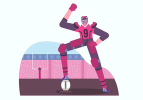 American Football Player Character Vector Illustration