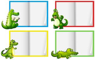 A Set of Crocodile Template vector