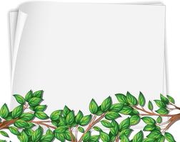 Rama de árbol en plantilla de papel en blanco vector