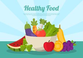 Healthy Food Bowl with text vector