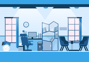 Modern Office Setup Background Vector Flat Illustration