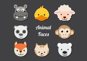 Caras de animales lindos vector