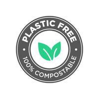 Plástico libre. Icono 100% compostable. vector