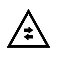 Vector Two-way traffic crosses one-way Road Sign Icon 