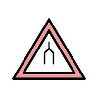 Vector Dual carriageway ends Road Sign Icon