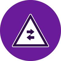 Vector Two-way traffic crosses one-way Road Sign Icon 