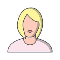 Icono de avatar femenino ilustración vectorial vector