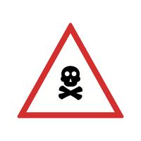 Vector icono de signo de carretera de gas venenoso