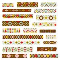 primitive geometric washi patterns vector