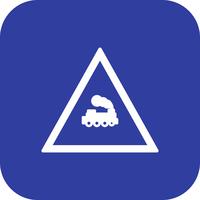 Icono de signo de carretera de tren paso a nivel de vector