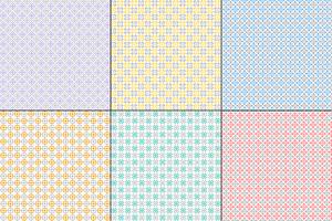 pastel geometric quilt patterns with grey vector