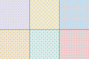 pastel geometric quilt patterns with grey vector