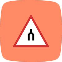 Vector Dual carriageway ends Road Sign Icon