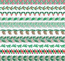 christmas border patterns vector