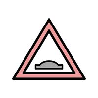 Vector Hump bridge Road Sign Icon