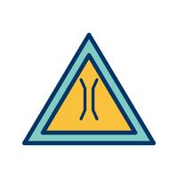 Vector Narrow bridge Road Sign Icon