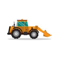 Bulldozer isolated on white background. Construction digger machine vector