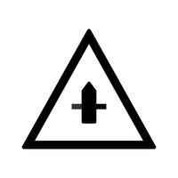 Vector Minor Cross Road Sign Icon