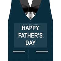 Happy Father’s Day greeting card. Design with bow tie, mustache, black glasses on retro paper background. vector